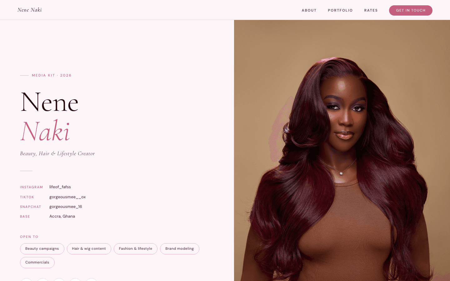 Nene Naki website